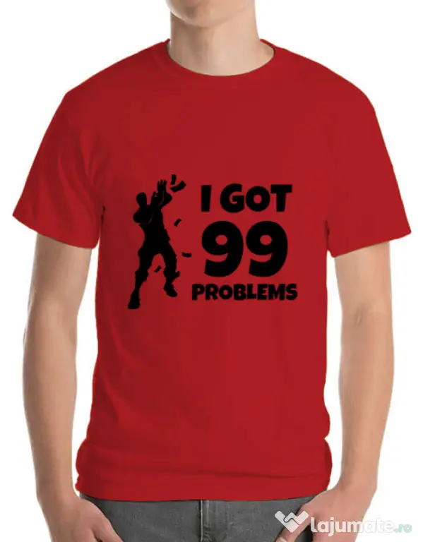 Tricou ADLER barbat I got 99 problems Fortnite Rosu