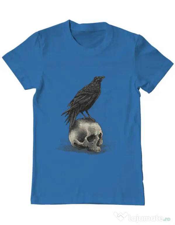 Tricou ADLER barbat Crow skull Albastru azuriu