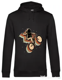 Hoodie barbat cu gluga Cycling space Negru
