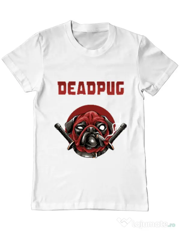 Tricou ADLER barbat Deadpug Alb
