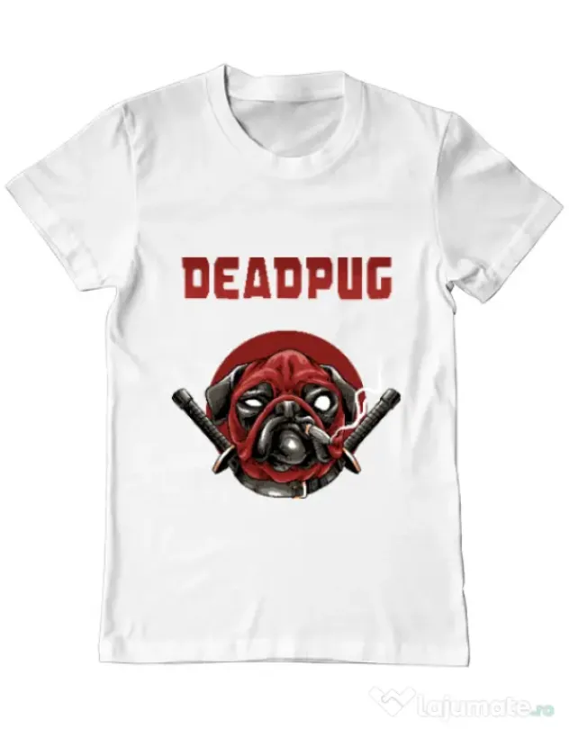 Tricou ADLER barbat Deadpug Alb