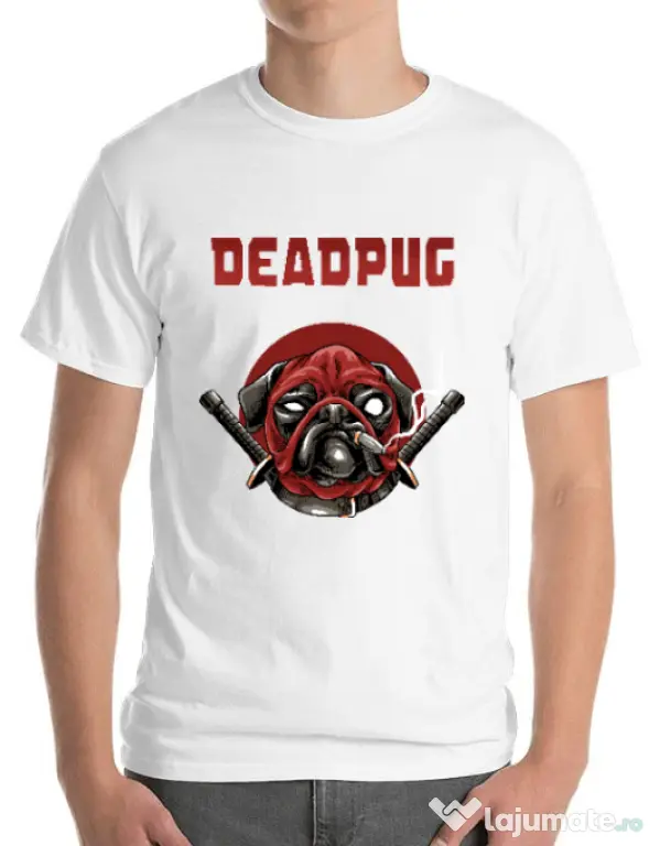 Tricou ADLER barbat Deadpug Alb