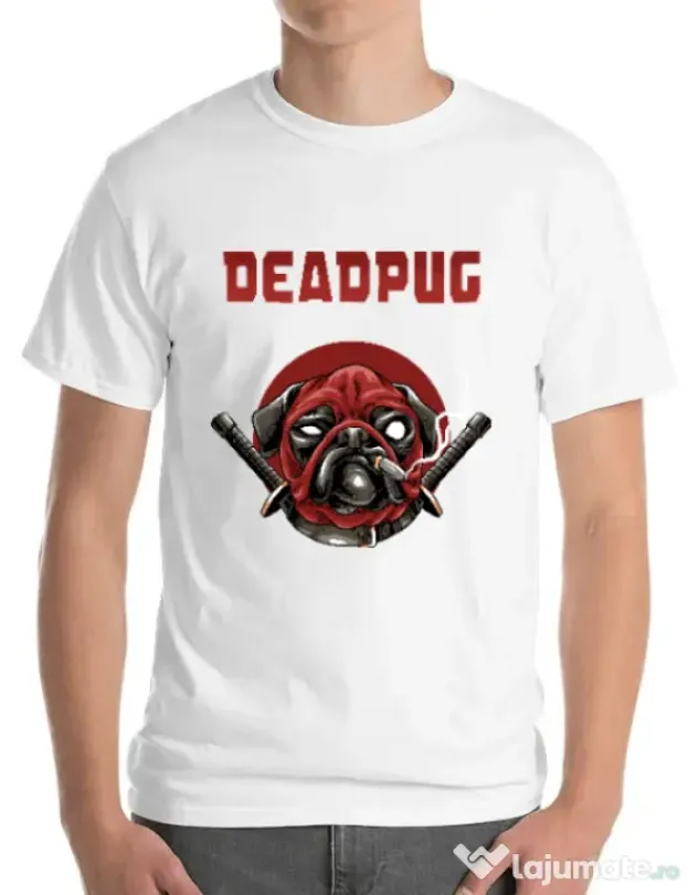 Tricou ADLER barbat Deadpug Alb