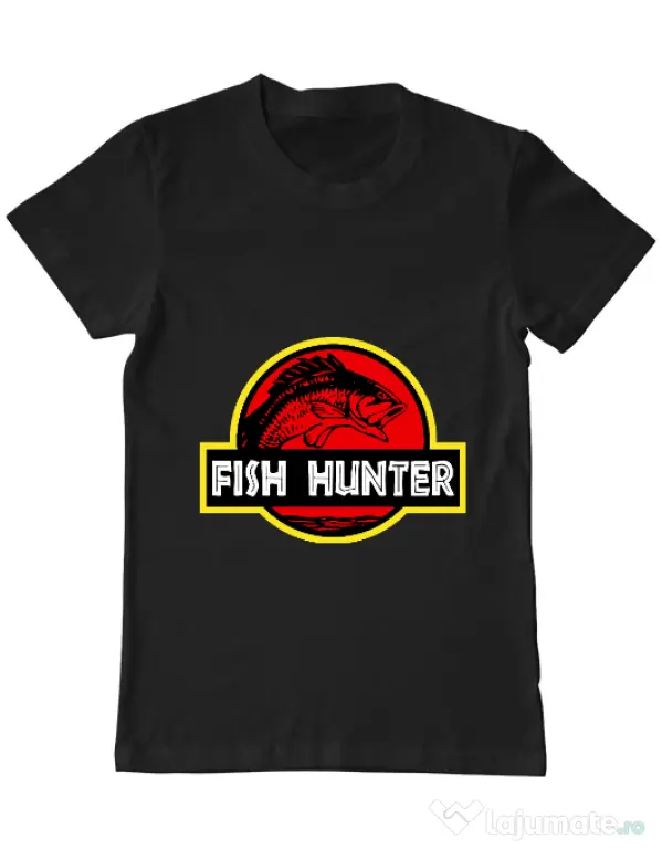 Tricou ADLER barbat Fish hunter Negru