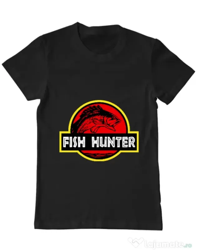 Tricou ADLER barbat Fish hunter Negru