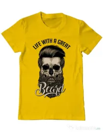 Tricou ADLER barbat Great beard Galben