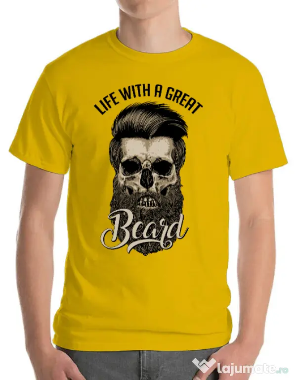 Tricou ADLER barbat Great beard Galben