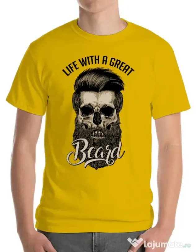 Tricou ADLER barbat Great beard Galben