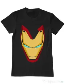 Tricou ADLER barbat Iron man mask Negru