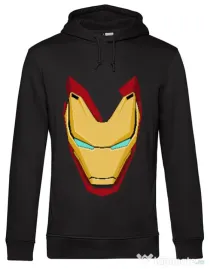 Hoodie barbat cu gluga Iron man mask Negru