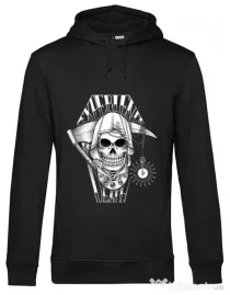 Hoodie barbat cu gluga Experience death Negru