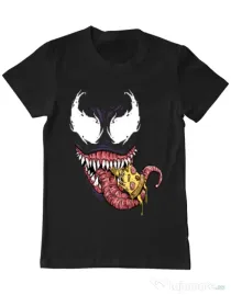 Tricou ADLER barbat Venom pizza Negru