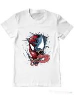 Tricou ADLER barbat Venom vs Spiderman Alb