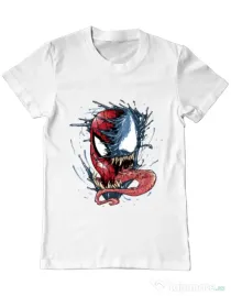 Tricou ADLER barbat Venom vs Spiderman Alb