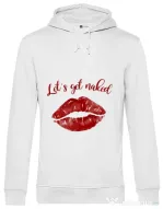 Hoodie barbat cu gluga Lets get naked Alb