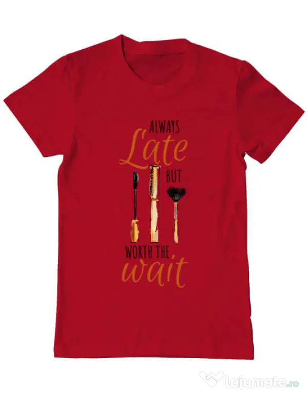 Tricou ADLER barbat Always late Rosu