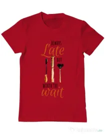 Tricou ADLER barbat Always late Rosu
