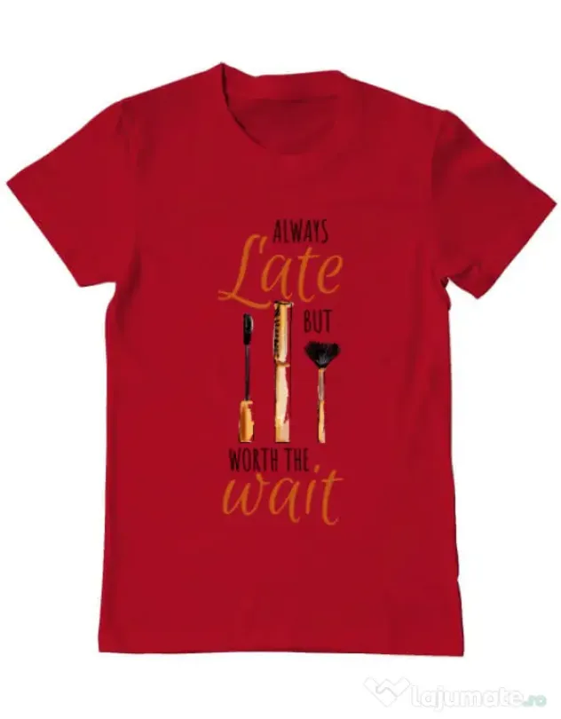 Tricou ADLER barbat Always late Rosu
