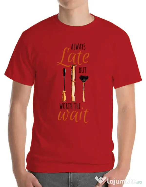Tricou ADLER barbat Always late Rosu