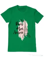 Tricou ADLER barbat Paris mon amour Verde mediu