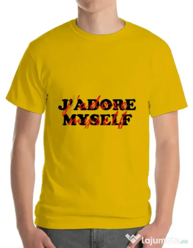 Tricou ADLER barbat I love myself Galben