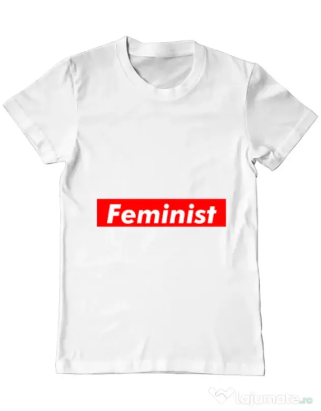 Tricou ADLER barbat Feminist Alb