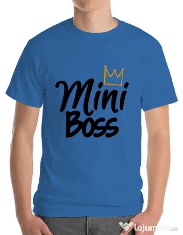 Tricou ADLER barbat Mini boss Albastru azuriu