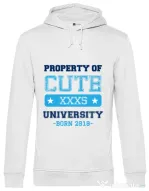 Hoodie barbat cu gluga Cute university Alb