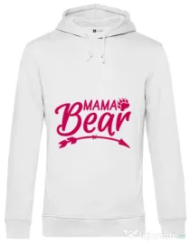 Hoodie barbat cu gluga Mama bear Alb