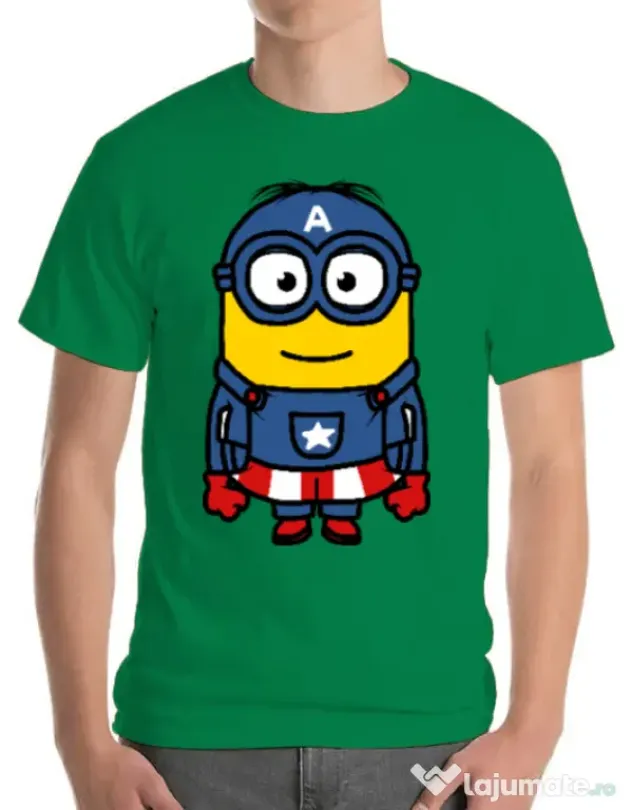 Tricou ADLER barbat Captain minion Verde mediu