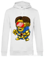 Hoodie barbat cu gluga Cyclops minion Alb