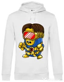 Hoodie barbat cu gluga Cyclops minion Alb
