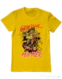 Tricou ADLER barbat Original hipster Galben