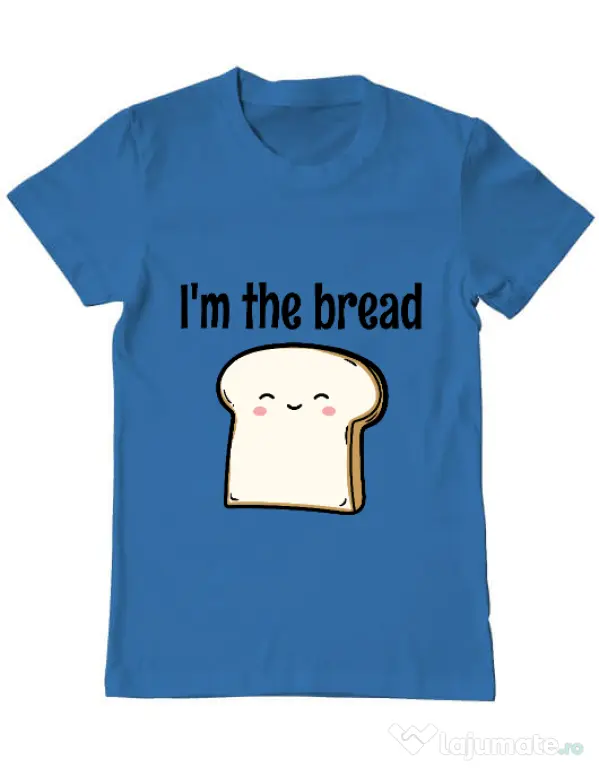 Tricou ADLER barbat I am the bread Albastru azuriu