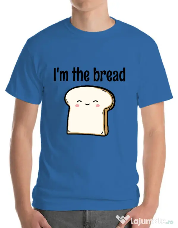 Tricou ADLER barbat I am the bread Albastru azuriu