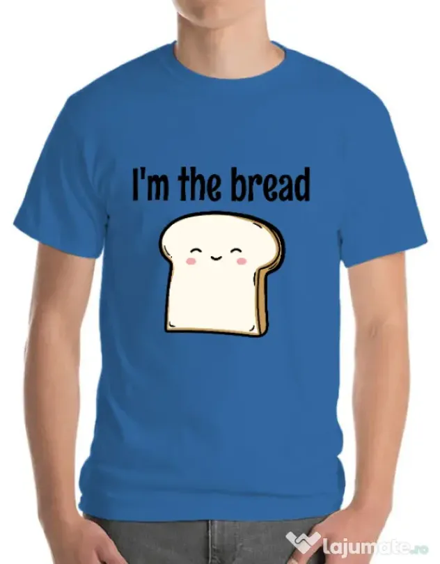 Tricou ADLER barbat I am the bread Albastru azuriu