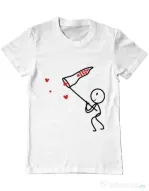 Tricou ADLER barbat Catching love 1 Alb