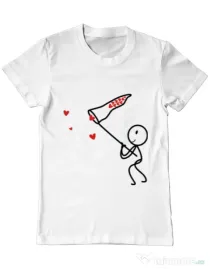 Tricou ADLER barbat Catching love 1 Alb