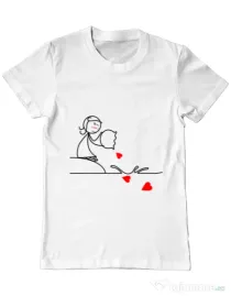 Tricou ADLER barbat Fishing for love 2 Alb