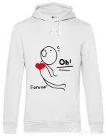 Hoodie barbat cu gluga Our love story 2 Alb