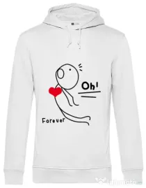 Hoodie barbat cu gluga Our love story 2 Alb