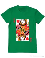 Tricou ADLER barbat Queen of hearts Verde mediu
