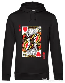 Hoodie barbat cu gluga King of hearts Negru