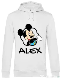 Hoodie barbat cu gluga Mouse son Alb