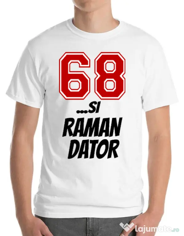 Tricou ADLER barbat 68 si raman dator Alb