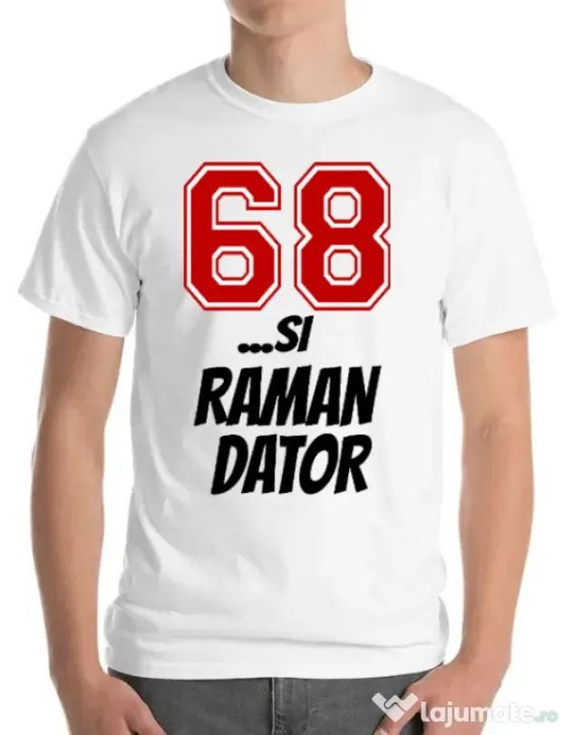 Tricou ADLER barbat 68 si raman dator Alb