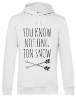 Hoodie barbat cu gluga You know nothing Alb