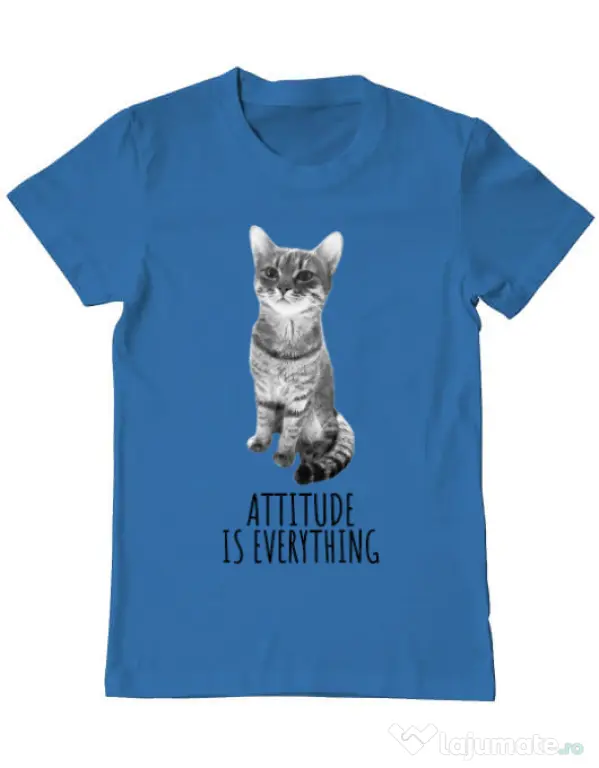 Tricou ADLER barbat Attitude is everything Albastru azuriu