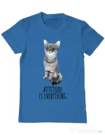 Tricou ADLER barbat Attitude is everything Albastru azuriu
