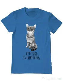 Tricou ADLER barbat Attitude is everything Albastru azuriu